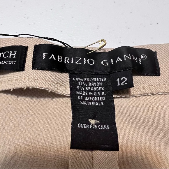 NWT Fabrizio Gianni Stretch Pants for High Comfort Beige Made in USA  Sz 12 - Picture 11 of 13